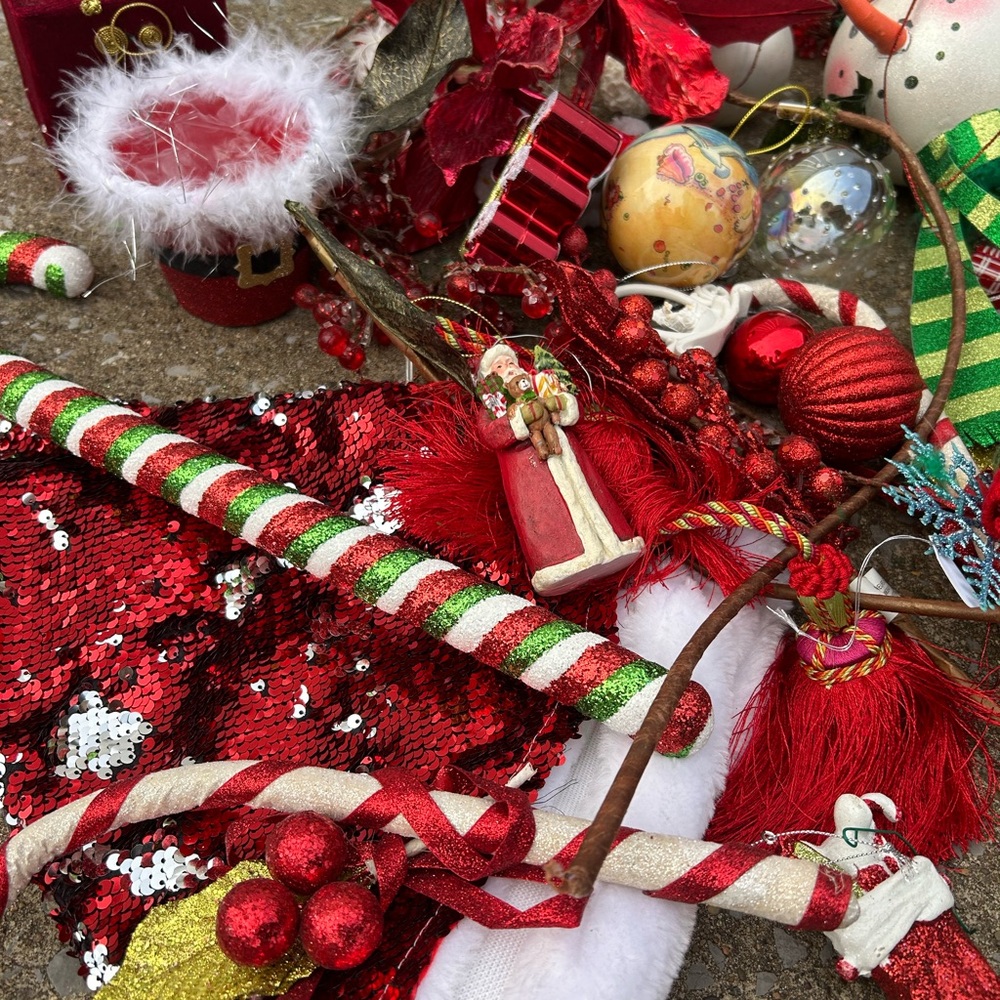 Christmas Red, White, and Green Tree Decor